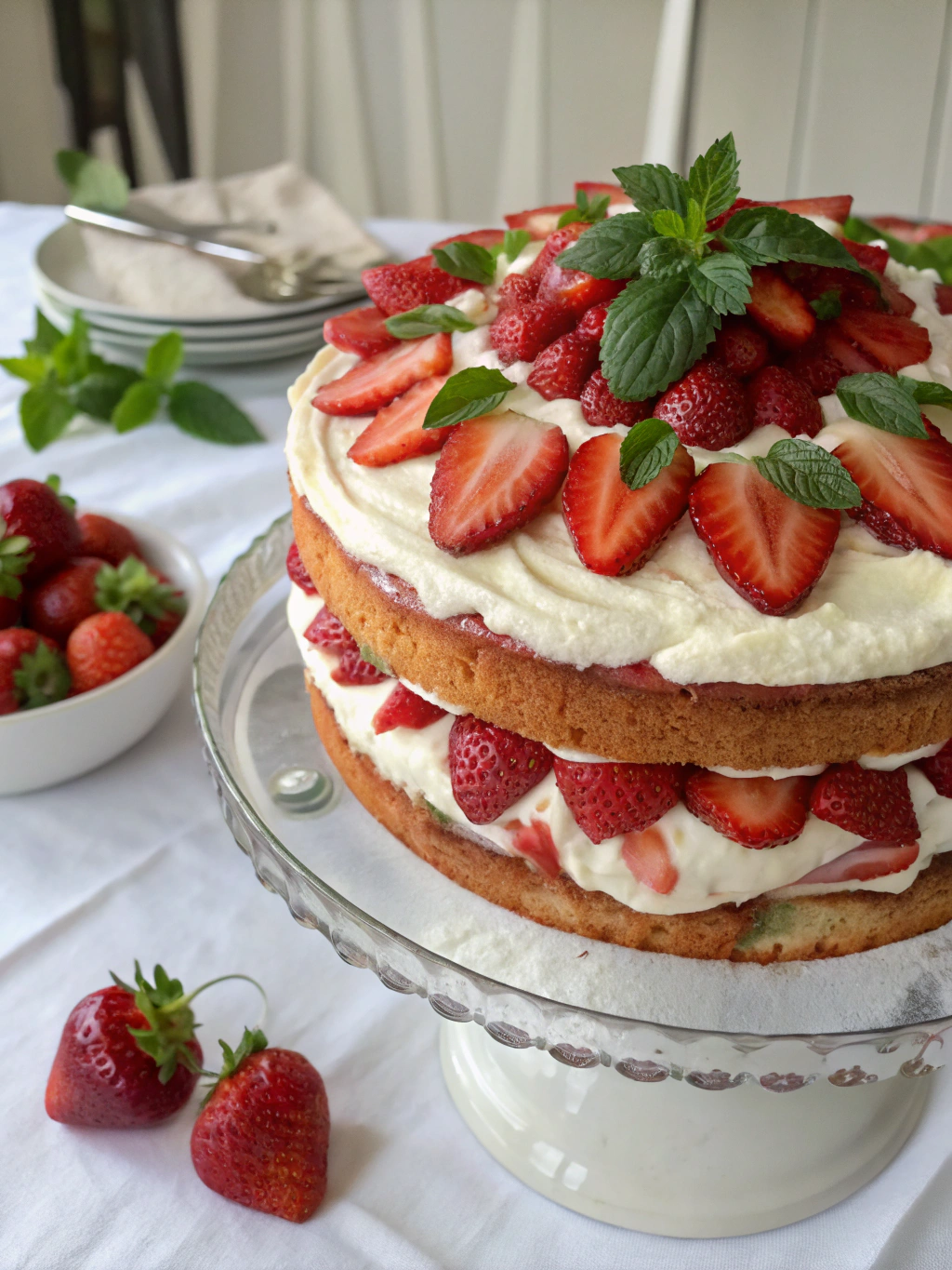 strawberry gateau