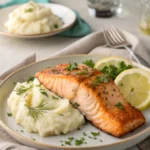 salmon and mashed potatoes