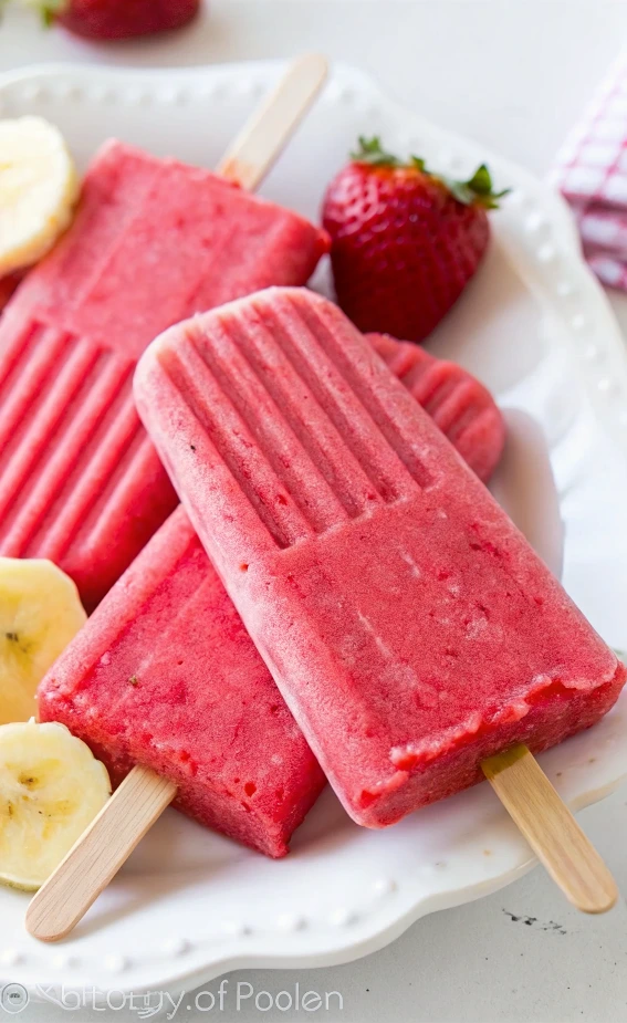 Strawberry Banana Popsicles