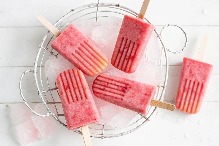 Strawberry Banana Popsicles