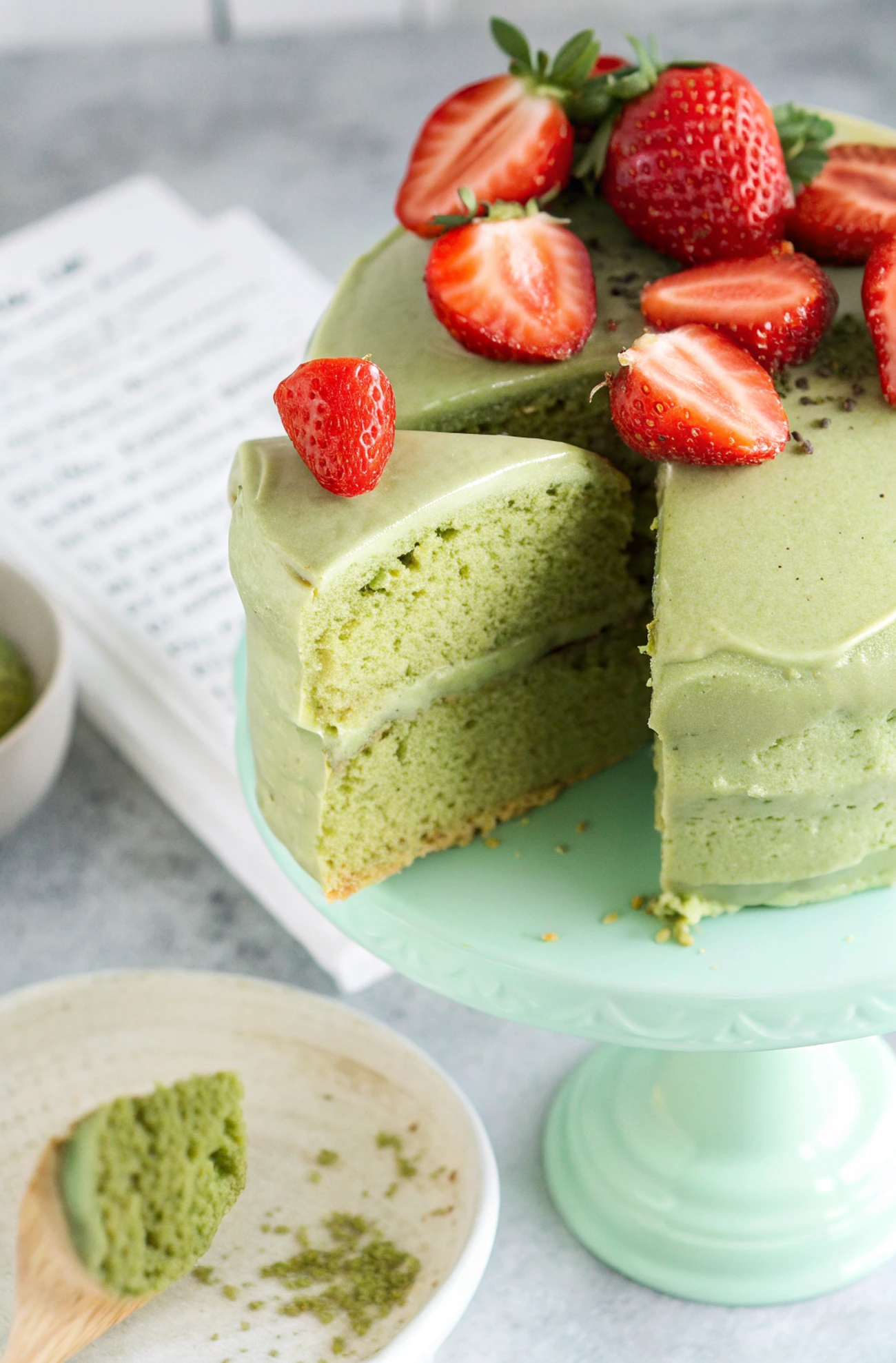 healthy matcha cake