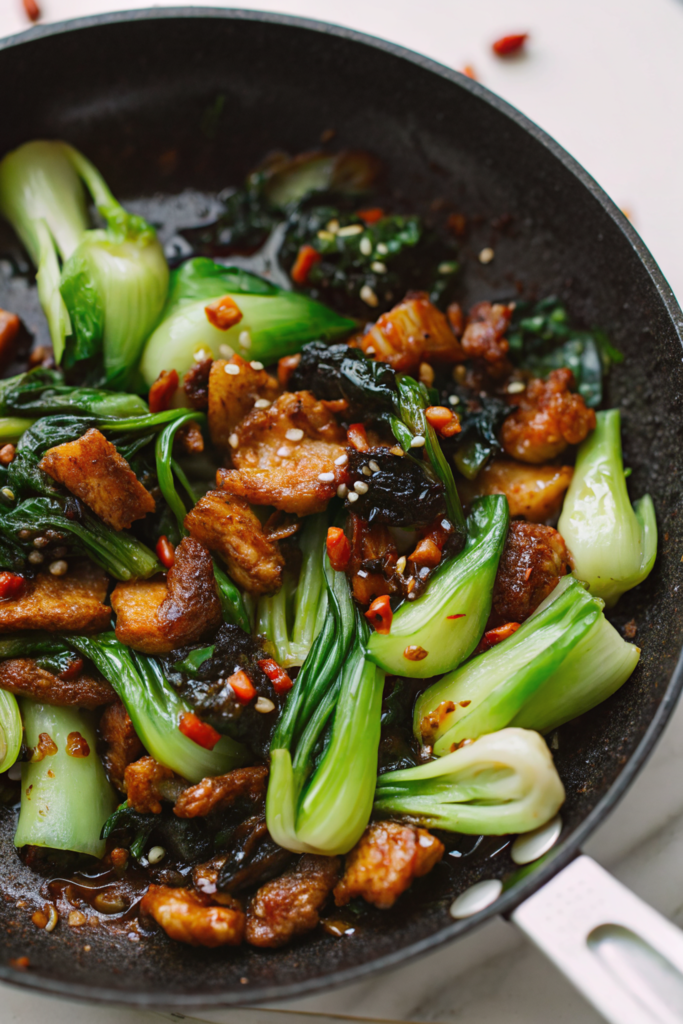 Asian-Inspired Sesame Ginger Pork with Bok Choy