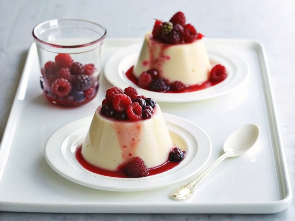 Vanilla Panna Cotta with Berry Compote