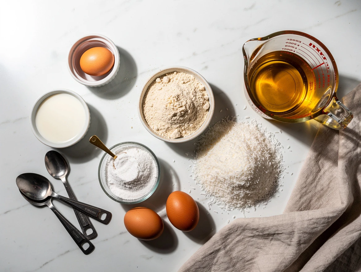 Mixing bowl with almond flour and coconut flour ingredients for diabetic low carb cake