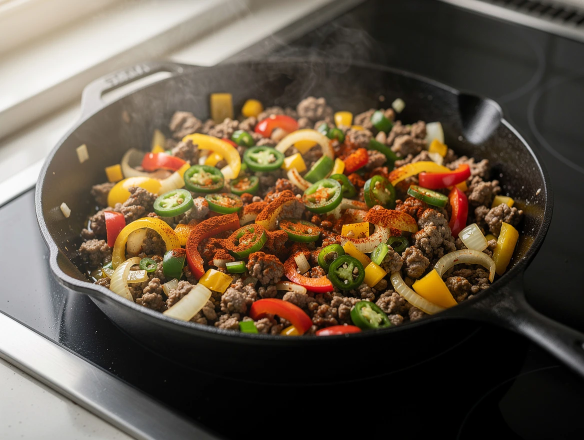 Serving plate of healthy low-carb nachos ready to enjoy for family dinner