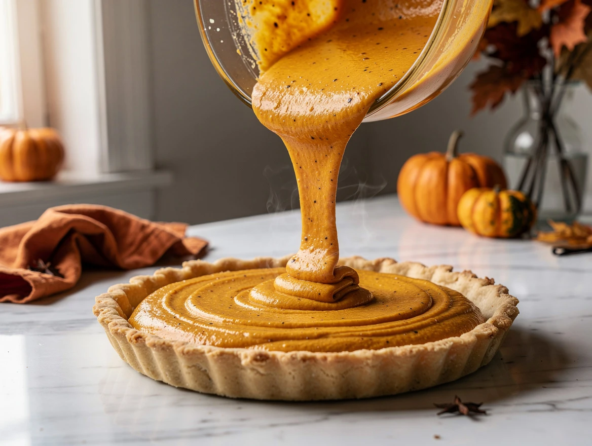 Perfectly baked healthy pumpkin pie cooling on a wire rack