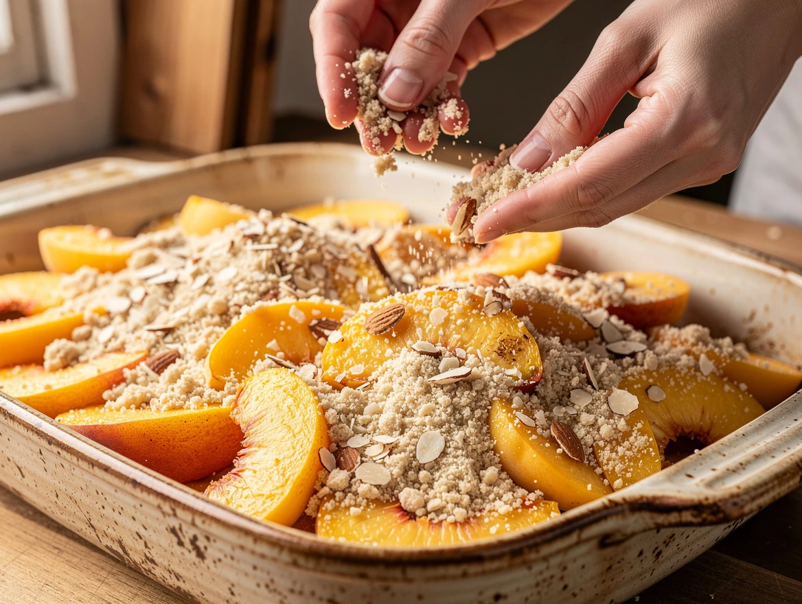 Close-up of ripe peaches with vitamins and antioxidant benefits concept