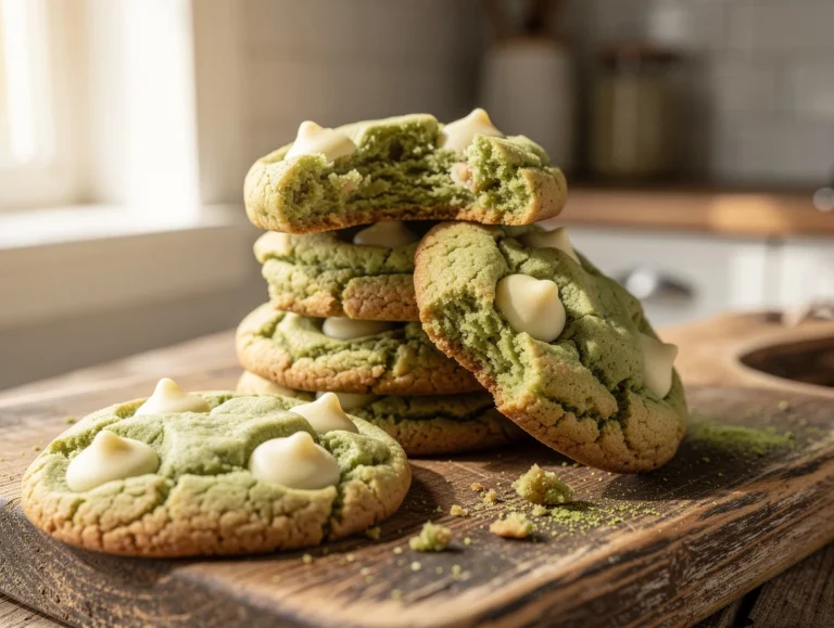 matcha cookies with white chocolate